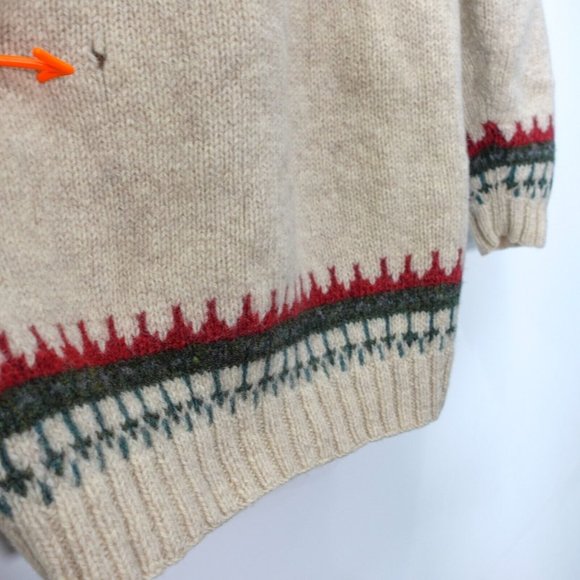 VINTAGE Western Sweater Women Small Wool Knit Southwest Aztec Pullover Grandma - Picture 9 of 13